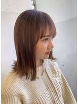 ポート 蕨(PORT) オリーブベージュ×切りっぱなしスタイル【 千田 理紗 】