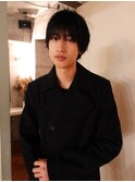 メンズボブウルフメンズミディアムレイヤーカットメンズウルフ