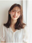 モカグレージュ×フェミニンナチュラルロング