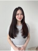 小顔レイヤー×韓国風×艶カラー×美ロング×顔まわりレイヤー