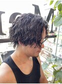 サーフカールツイストスパイラルパーマセンターパート