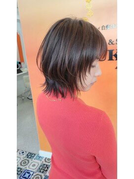 トウカ 南流山店(TOUKA) ショートウルフ レイヤーカット 髪質改善カラー