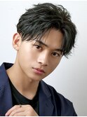 フェザーパーマセンターパートツーブロックニュアンスパーマ韓国