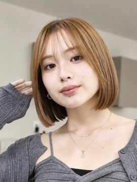 オーラ オモテサンドウ(Aura omotesando) 前下がりシースルーバング×小顔見えタッセルボブ