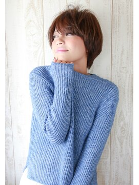 クラップ(Clap by Tetote) ダークブラウン×斜めバングショートボブ