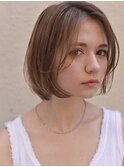 [エイチ原宿＊RUKA] 丸みショートボブ オレンジベージュ