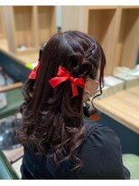ヘアサロンアンドヘアメイクディー(hair salon hair make D)&nbsp;仙台D　ヘアセット　ヘアメイク　ハートリボン　ハーフツイン