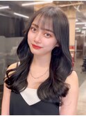 韓国ヘアくびれヘア＊顔まわりカット 黒髪ブルーブラック ツヤ髪