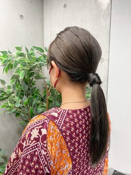 イーエー ヘアー(E.A hair) ブリーチ無しで赤みとオレンジみを抑える♪ミントアッシュカラー