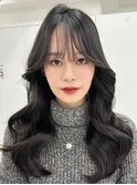 斜めバング/シルキーベージュ/ブラントカット[渋谷駅]
