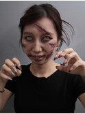 ハロウィン特殊メイク☆推し活推しカラーヘアセットヘアメイク