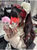編み込みサイドポニーテール