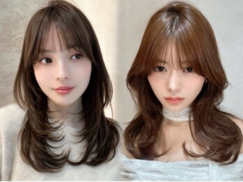 ロンド ルージュ 銀座店(Lond rouge)の写真/前髪/顔周りレイヤーカットで最強の小顔を叶える！骨格とパーツ位置を計算してデザインする韓国ヘア[銀座]