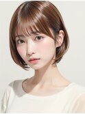 ナチュラルボブミニウルフチェリーブラウン20代30代40代50代