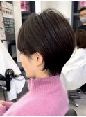 静岡ショートカット白髪染め切りっぱなしボブ大人ショートボブ