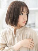 大人かわいい切りっぱなし伸ばしかけ丸みボブh4上尾20代30代40代