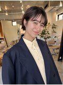 人気　ぷつっと顔まわりレイヤーミディアム。