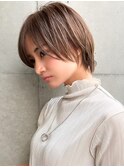 【GEEKS渋谷】ショートレイヤー/秋ヘア/ナチュラルブラウン/小顔