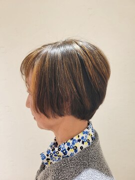 松本平太郎美容室 吉祥寺パートファイブ(PART5) 40代50代60代×グラデーションボブ×ヘアマニキュア×ハイライト