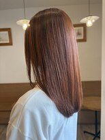 ラソヘアー(Laso hair)&nbsp;髪質改善カラーで叶うオレンジブラウンで艶々ストレート