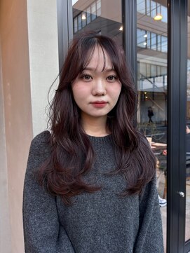ヘアー アイス ルーチェ(HAIR ICI LUCE) ラベンダーピンク×艶感◎ダブルカラーでつくる透明感ロング