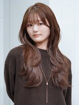 アルバム 池袋(ALBUM)&nbsp;ロング顔周りレイヤー前髪カットオリーブベージュ_F1737
