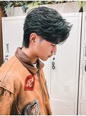 MEN’S/リバースセンターパート/ニュアンスパーマ/河原町
