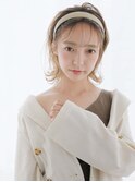 カチューシャで楽ちん可愛い外ハネアレンジ(天王寺)