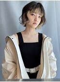 前髪インナーカラー×黒髪×ミニボブ【本多身和子】