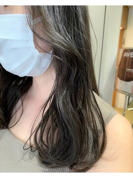 ビーハイブ 一番町店 アヴェダ(BEHIVE) 【くびれヘア】　ワンホンヘア　ミントグレージュ×上品ロング