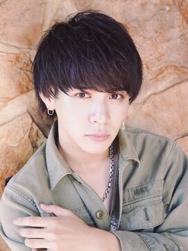 アルファ 新宿(alpha) サーフカール/ 刈り上げセンターパート/ブルーブラック[新宿駅]