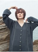 フェイスレイヤーウルフボブショートインナーカラーピンク
