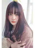 ワトワレッドブラウンフルバングイメチェンうる艶髪アッシュ髪質