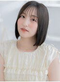 ツヤ感美髪アッシュブラック切りっぱなしボブa越谷20代30代40代