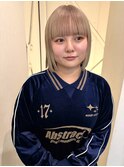 ハイトーンベージュ/切りっぱなしボブ_下北沢