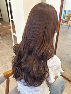 ポーチバイハニー オモテサンドウ(PORCH by HONEY omotesando) 髪質改善カラー チェリーブラウン 巻き髪 デジタルパーマ