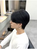 ブルーブラック　センターパート