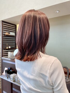 エルサフィロ ヨドヤバシ(el zafiro yodoyabashi) レイヤースタイル　ピンクベージュ