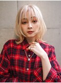 【GEEKS渋谷】ブロンドベージュ/顔周りレイヤー/ウルフ/秋カラー