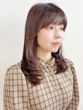 透明感ミルクティーブラウン/レイヤーカット