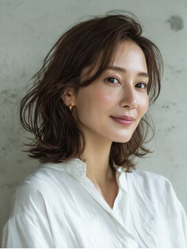 ハート 新子安店(HEART) 着物ヘア/ダークアッシュ/ミディアムレイヤーカット/新子安