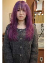 チャプター 問屋町(chapter)&nbsp;髪質改善顔まわりレイヤーカットワインレッドダブルカラー韓国