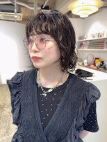 フィット ヒュー 千葉(fit hue) ミルクティーブロンド/ダークブルー/デジタルパーマ/千葉駅