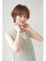 ハピネス 王寺店(Happiness)&nbsp;ニュアンス大人パーマショートベージュカラー　奈良王寺