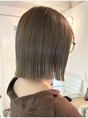 大人上品な艶切りっぱなしボブ/白髪カバーオージュア髪質改善