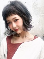 ローランド(Rowland)&nbsp;ボブ☆眉上ぱっつん☆ハイライト☆アッシュグレー