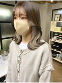 結んで簡単に隠せるインナーカラーホワイトベージュ 岐阜美容室