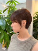 lond惇平　大人ガーリーショートグレージュカラープリカール