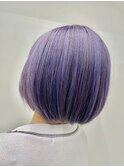 ショートボブ×ブルーラベンダー