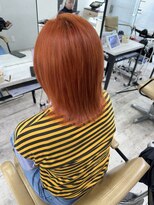 アジールヘア 所沢プロペ通り店(agir hair) シアーカラー姫カットセミディカールオレンジベージュ所沢練馬
